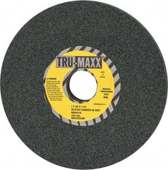 Tru-Maxx - 60 Grit Silicon Carbide Bench & Pedestal Grinding Wheel - 7" Diam x 1-1/4" Hole x 3/4" Thick, 3600 Max RPM, K Hardness, Medium Grade , Vitrified Bond - Apex Tool & Supply