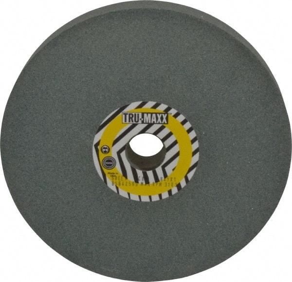Tru-Maxx - 80 Grit Silicon Carbide Bench & Pedestal Grinding Wheel - 8" Diam x 1" Hole x 1" Thick, 3600 Max RPM, K Hardness, Medium Grade , Vitrified Bond - Apex Tool & Supply