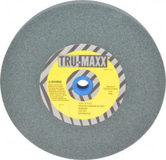 Tru-Maxx - 80 Grit Silicon Carbide Bench & Pedestal Grinding Wheel - 10" Diam x 1-1/4" Hole x 1" Thick, 3250 Max RPM, K Hardness, Medium Grade , Vitrified Bond - Apex Tool & Supply