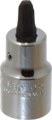 Proto - 1/2" Drive Phillips Screwdriver Socket - 2-5/32" OAL, #4 Point - Apex Tool & Supply