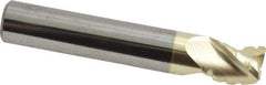 Accupro - 1/2" Diam, 5/8" LOC, 3 Flute Solid Carbide Roughing & Finishing Square End Mill - ZrN Finish, 3" OAL, 1/2" Shank Diam, Straight Shank, 37° Helix, Centercutting - Apex Tool & Supply