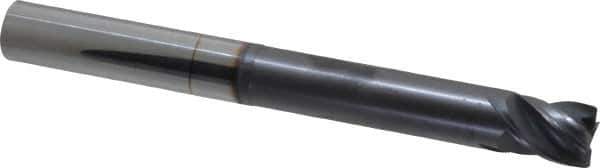 Accupro - 5/8", 4 Flute, Single End, Solid Carbide, Corner Chamfer End Mill - 6" OAL, Right Hand Flute, 3/4" LOC, Right Hand Cut, 3-3/8" Extended Reach - Apex Tool & Supply