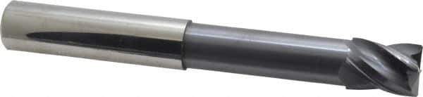 Accupro - 3/4", 4 Flute, Single End, Solid Carbide, Corner Chamfer End Mill - 6" OAL, Right Hand Flute, 1" LOC, Right Hand Cut, 3-3/8" Extended Reach - Apex Tool & Supply