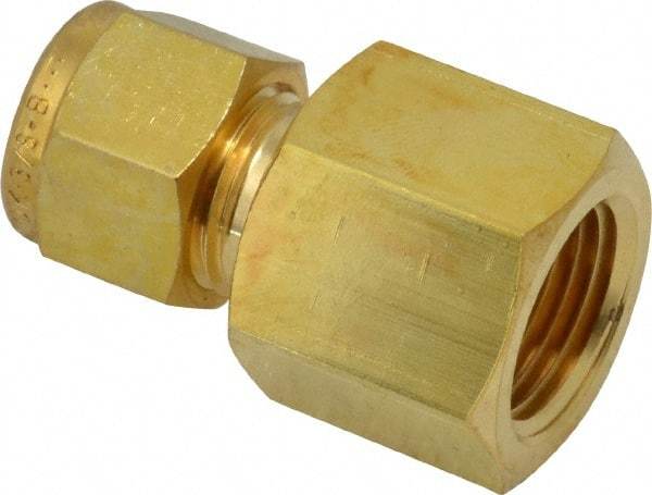 Ham-Let - 3/8" OD, Brass Female Connector - Comp x FNPT Ends - Apex Tool & Supply