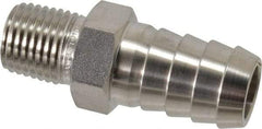 Ham-Let - 1/2 x 1/4" Grade 316 Stainless Steel Pipe Hose Connector - Barb x MNPT End Connections, 7,500 psi - Apex Tool & Supply