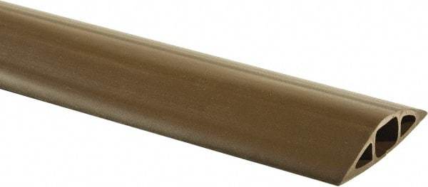 Hubbell Wiring Device-Kellems - 1 Channel, 25 Ft Long, 1/2" Max Compatible Cable Diam, Brown PVC On Floor Cable Cover - 3" Overall Width x 3/4" Overall Height, 3/4" Channel Width x 1/2" Channel Height - Apex Tool & Supply