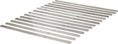 SPI - 14 Piece, 0.03 to 0.05mm Parallel Feeler Gage Set - 12" Long x 1/2" Wide, Tempered Steel - Apex Tool & Supply