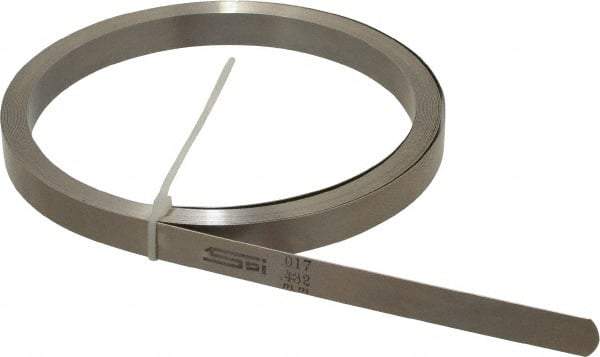 SPI - 0.017 Inch Thick x 25 Ft. Long x 1/2 Inch Wide, Feeler Stock Roll - High Carbon Steel - Apex Tool & Supply