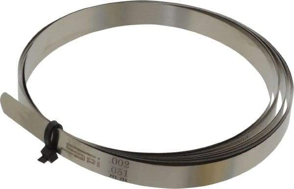 SPI - 0.002 Inch Thick x 25 Ft. Long x 1/2 Inch Wide, Feeler Stock Roll - High Carbon Steel - Apex Tool & Supply