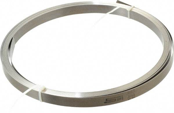SPI - 0.023 Inch Thick x 25 Ft. Long x 1/2 Inch Wide, Feeler Stock Roll - High Carbon Steel - Apex Tool & Supply