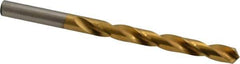 Hertel - 19/64" 118° High Speed Steel Jobber Drill - TiN Finish, Right Hand Cut, Spiral Flute, Straight Shank, 4-3/8" OAL, Standard Point - Apex Tool & Supply