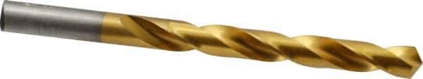 Hertel - 27/64" 118° High Speed Steel Jobber Drill - TiN Finish, Right Hand Cut, Spiral Flute, Straight Shank, 5-3/8" OAL, Standard Point - Apex Tool & Supply