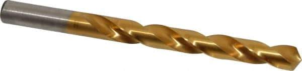 Hertel - 29/64" 118° High Speed Steel Jobber Drill - TiN Finish, Right Hand Cut, Spiral Flute, Straight Shank, 5-5/8" OAL, Standard Point - Apex Tool & Supply