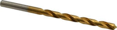 Hertel - #1 118° High Speed Steel Jobber Drill - TiN Finish, Right Hand Cut, Spiral Flute, Straight Shank, 3-7/8" OAL, Standard Point - Apex Tool & Supply