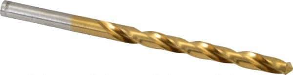 Hertel - #2 118° High Speed Steel Jobber Drill - TiN Finish, Right Hand Cut, Spiral Flute, Straight Shank, 3-7/8" OAL, Standard Point - Apex Tool & Supply