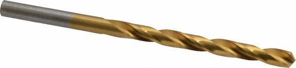 Hertel - #3 118° High Speed Steel Jobber Drill - TiN Finish, Right Hand Cut, Spiral Flute, Straight Shank, 3-3/4" OAL, Standard Point - Apex Tool & Supply