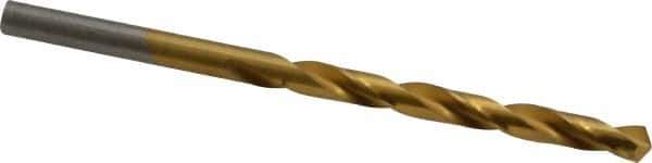 Hertel - #6 118° High Speed Steel Jobber Drill - TiN Finish, Right Hand Cut, Spiral Flute, Straight Shank, 3-3/4" OAL, Standard Point - Apex Tool & Supply