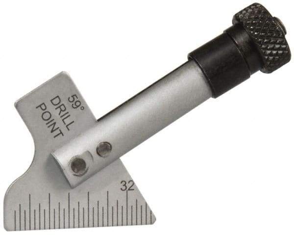 SPI - 118° Bevel Angle Steel Drill Point Gage - 1/32 Inch Bevel Graduation, Use with Steel Rules 3/4 Inch Wide, 0.04 Inch Thick - Apex Tool & Supply