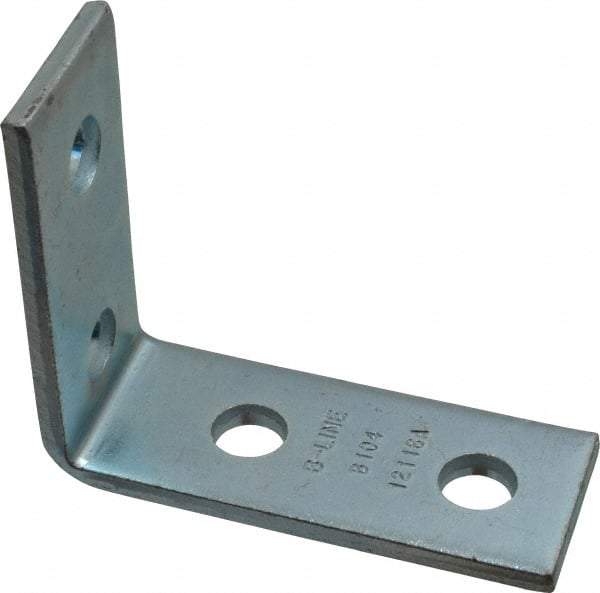 Cooper B-Line - Zinc Plated Carbon Steel 90° Strut Fitting - 1/2" Bolt, 4 Holes, Used with Cooper B Line Channel & Strut (All Sizes Except B62 & B72) - Apex Tool & Supply