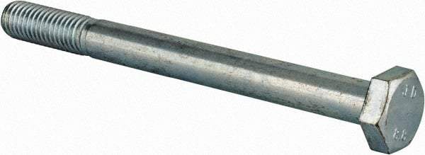 Value Collection - M10x1.50mm Metric Coarse, 110mm Length Under Head Hex Head Cap Screw - Partially Threaded, Grade 8.8 Steel, Zinc-Plated Finish, 17mm Hex - Apex Tool & Supply