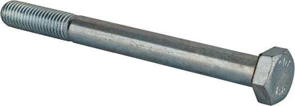 Value Collection - M12x1.75mm Metric Coarse, 130mm Length Under Head Hex Head Cap Screw - Partially Threaded, Grade 8.8 Steel, Zinc-Plated Finish, 19mm Hex - Apex Tool & Supply
