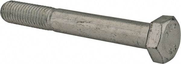 Value Collection - M12x1.75mm Metric Coarse, 90mm Length Under Head Hex Head Cap Screw - Partially Threaded, Grade 8.8 Steel, Zinc-Plated Finish, 19mm Hex - Apex Tool & Supply