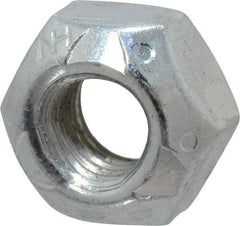 Value Collection - 1/4-28 UNF Grade C Hex Lock Nut with Distorted Thread - 7/16" Width Across Flats, Cadmium Clear-Plated Finish - Apex Tool & Supply