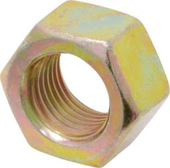 Value Collection - 1/2-20 UNF Steel Right Hand Hex Nut - 3/4" Across Flats, 7/16" High, Zinc Yellow Dichromate Finish - Apex Tool & Supply