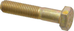Made in USA - 5/16-24 UNF, 1-1/2" Length Under Head Hex Head Cap Screw - Partially Threaded, Grade 8 Alloy Steel, Zinc Yellow Dichromate Finish, 1/2" Hex - Apex Tool & Supply