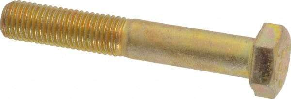 Made in USA - 5/16-24 UNF, 2" Length Under Head Hex Head Cap Screw - Partially Threaded, Grade 8 Alloy Steel, Zinc Yellow Dichromate Finish, 1/2" Hex - Apex Tool & Supply