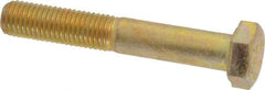 Made in USA - 5/16-24 UNF, 2" Length Under Head Hex Head Cap Screw - Partially Threaded, Grade 8 Alloy Steel, Zinc Yellow Dichromate Finish, 1/2" Hex - Apex Tool & Supply