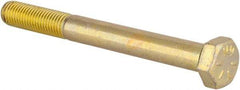 Made in USA - 5/16-24 UNF, 3" Length Under Head Hex Head Cap Screw - Partially Threaded, Grade 8 Alloy Steel, Zinc Yellow Dichromate Finish, 1/2" Hex - Apex Tool & Supply
