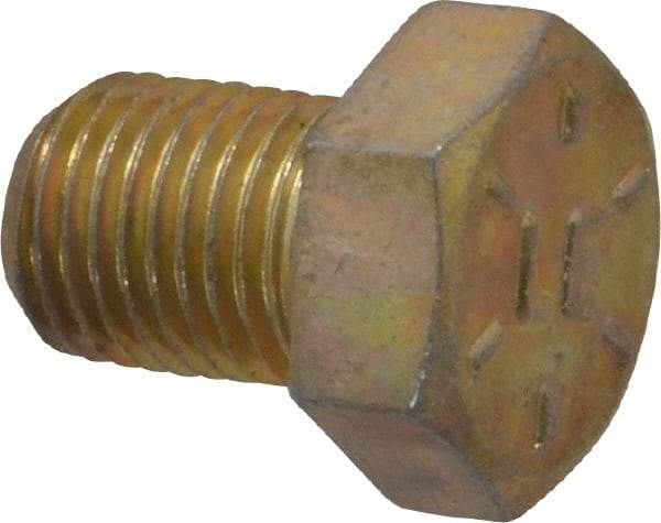 Value Collection - 3/8-24 UNF, 1/2" Length Under Head Hex Head Cap Screw - Fully Threaded, Grade 8 Alloy Steel, Zinc Yellow Dichromate Finish, 9/16" Hex - Apex Tool & Supply
