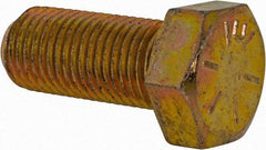 Made in USA - 3/8-24 UNF, 7/8" Length Under Head Hex Head Cap Screw - Fully Threaded, Grade 8 Alloy Steel, Zinc Yellow Dichromate Finish, 9/16" Hex - Apex Tool & Supply