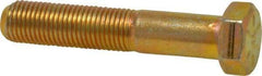 Made in USA - 3/8-24 UNF, 2" Length Under Head Hex Head Cap Screw - Partially Threaded, Grade 8 Alloy Steel, Zinc Yellow Dichromate Finish, 9/16" Hex - Apex Tool & Supply