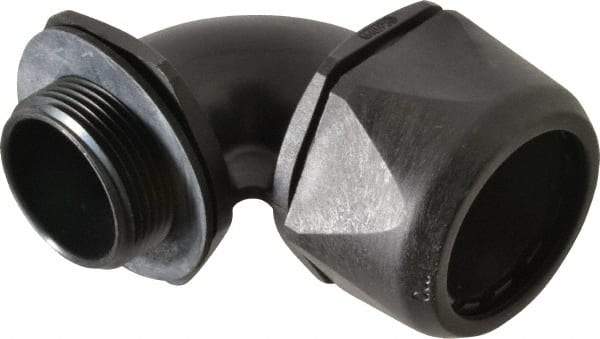 Murrplastik - 1-1/4" Trade, Nylon Compression Angled Liquidtight Conduit Connector - Noninsulated - Apex Tool & Supply