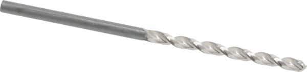 Guhring - #42 130° High Speed Steel Jobber Drill - Bright Finish, Right Hand Cut, Parabolic Flute, Straight Shank, 2-1/4" OAL, Standard Point - Apex Tool & Supply