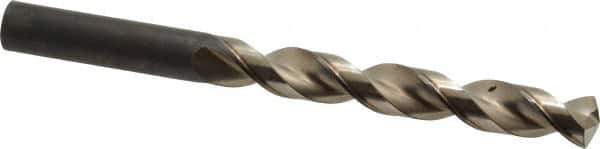Guhring - 37/64" 130° High Speed Steel Jobber Drill - Bright Finish, Right Hand Cut, Parabolic Flute, Straight Shank, 6-5/8" OAL, Standard Point - Apex Tool & Supply