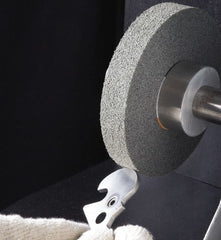 Standard Abrasives - 8" Diam, 3" Center Hole, Fine Grade, Silicon Carbide Deburring Wheel - Apex Tool & Supply