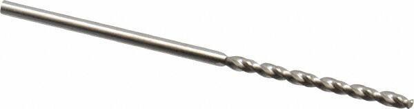 Guhring - 1.56mm 130° High Speed Steel Jobber Drill - Bright Finish, Right Hand Cut, Parabolic Flute, Straight Shank, 1-11/16" OAL, Standard Point - Apex Tool & Supply