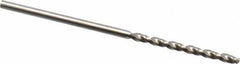 Guhring - 1.56mm 130° High Speed Steel Jobber Drill - Bright Finish, Right Hand Cut, Parabolic Flute, Straight Shank, 1-11/16" OAL, Standard Point - Apex Tool & Supply