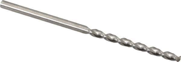 Guhring - 2.1mm 130° High Speed Steel Jobber Drill - Bright Finish, Right Hand Cut, Parabolic Flute, Straight Shank, 1-59/64" OAL, Standard Point - Apex Tool & Supply
