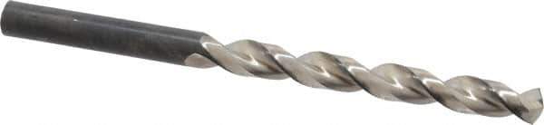 Guhring - 7.8mm 130° High Speed Steel Jobber Drill - Bright Finish, Right Hand Cut, Parabolic Flute, Straight Shank, 4-39/64" OAL, Standard Point - Apex Tool & Supply