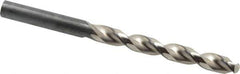 Guhring - 9.7mm 130° High Speed Steel Jobber Drill - Bright Finish, Right Hand Cut, Parabolic Flute, Straight Shank, 5-15/64" OAL, Standard Point - Apex Tool & Supply