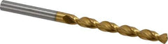 Guhring - #1 130° High Speed Steel Jobber Drill - TiN Finish, Right Hand Cut, Parabolic Flute, Straight Shank, 3-21/32" OAL, Standard Point - Apex Tool & Supply