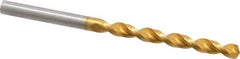 Guhring - #8 130° High Speed Steel Jobber Drill - TiN Finish, Right Hand Cut, Parabolic Flute, Straight Shank, 3-3/8" OAL, Standard Point - Apex Tool & Supply