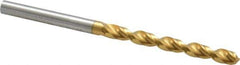 Guhring - #14 130° High Speed Steel Jobber Drill - TiN Finish, Right Hand Cut, Parabolic Flute, Straight Shank, 3-5/32" OAL, Standard Point - Apex Tool & Supply