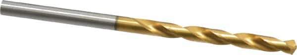 Guhring - #22 130° High Speed Steel Jobber Drill - TiN Finish, Right Hand Cut, Parabolic Flute, Straight Shank, 2-15/16" OAL, Standard Point - Apex Tool & Supply