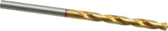 Guhring - #22 130° High Speed Steel Jobber Drill - TiN Finish, Right Hand Cut, Parabolic Flute, Straight Shank, 2-15/16" OAL, Standard Point - Apex Tool & Supply
