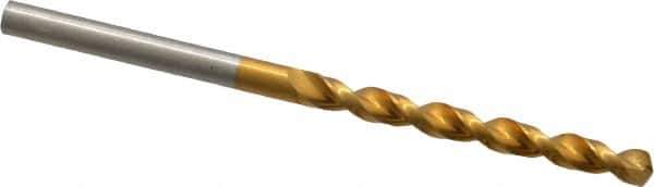 Guhring - #26 130° High Speed Steel Jobber Drill - TiN Finish, Right Hand Cut, Parabolic Flute, Straight Shank, 2-3/4" OAL, Standard Point - Apex Tool & Supply